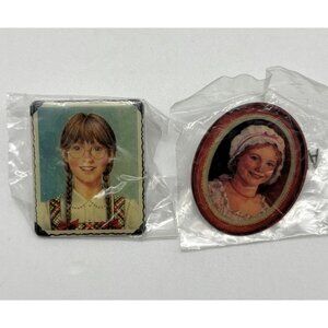 Vintage American Girl Doll Portrait Lapel Pins Set of Two Molly and Felicity NEW